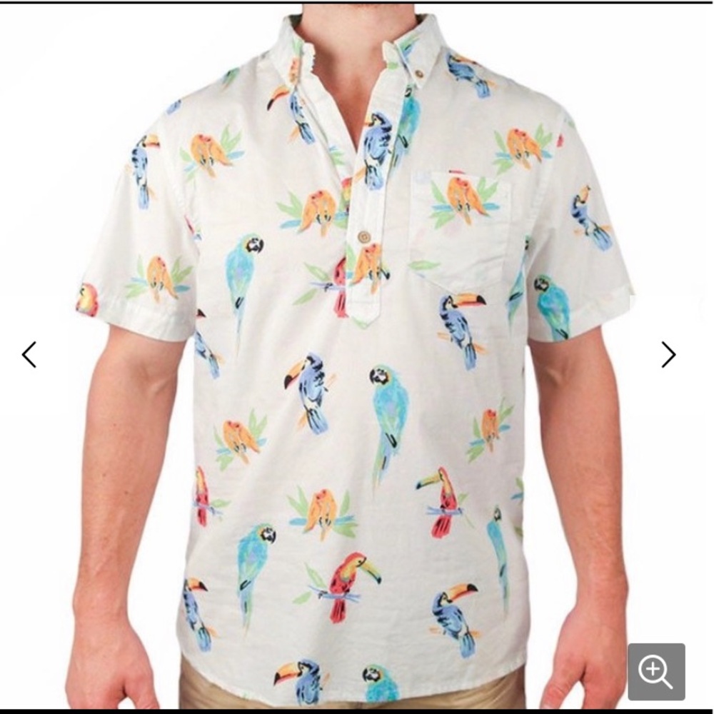 Chubbies The Nutter Real Macaw Parrot Button Shirt